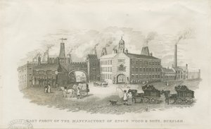 Burslem - Fabrik von Enoch Wood & Sons: Stahlstich