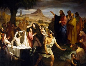 Auferstehung des Sohnes der Witwe von Naim von Enrico Pollastrini