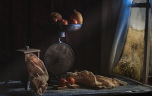 Rustikales Ernte Stillleben von Enrico Sottocorna