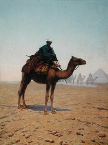 Eine Karawane passiert eine Pyramide, ca. 1869