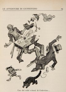 Illustration aus Le Avventure di Ciuffettino von Enrico de Conti Novelli