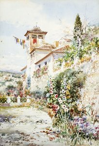 Ein andalusisches Haus und Garten im Sommer von Enrique Marin Higuero