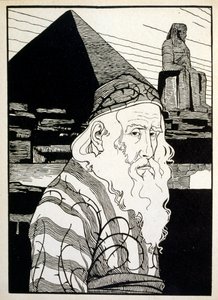 Ostern, aus dem Buch Juda illustriert von Ephraim Moses Lilien (1874-1925). Lilien gilt als Vater der zionistischen Ikonographie, geschaffen im Jugendstil. Er illustrierte 