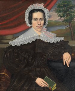 Frau mit einem grünen Buch