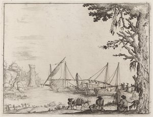 Hafen mit verankerten Schiffen