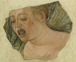 Kopf der weinenden Maria Magdalena, aus der Kreuzigung