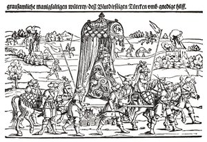 Fragment eines Flugblatts über die türkische Invasion in Ungarn von Erhard Schon