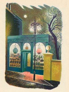 Apotheke bei Nacht von Eric Ravilious