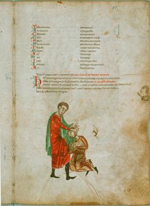 Ein Mann wird mit Wegerichwurzel behandelt von Erich Lessing