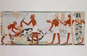 Metzger und Träger von Opfergaben