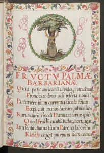 Vollseite: Text mit figürlichem Medaillon und dekorativem Rahmen von Erich Lessing