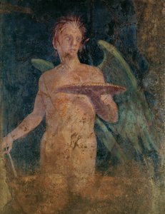 Geflügeltes Genie. Fresko-Fragment