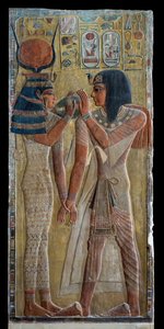 Göttin Hathor beschützt Pharao Sethos I.
