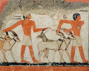 Wandmalerei aus dem Grab des Pharaos Metchetchi