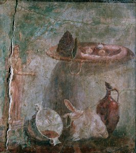 Stillleben mit einem Schafskopf