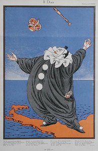 Karikatur von Benito Mussolini (1883-1945), aus der Zeitschrift 