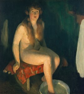 Fußbad vor dem Kamin von Erik Theodor Werenskiold