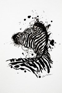 Wilde Zebra Tintenfleck