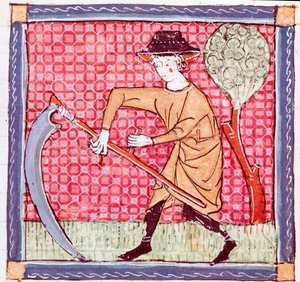 Juni: Ein Bauer mit einer Sichel (Miniatur aus „Breviaire d