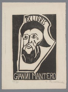 Ex Libris von Gianni Mantero von Erna Levy Friedländer (signed by artist)