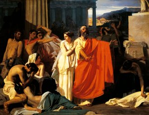 Ödipus und Antigone während der Pest in Theben, von Eugene-Ernest Hillemacher