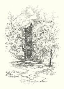 Altes London: Rückseite des Cock und Temple Kirchhofs von Ernest (after) Coffin