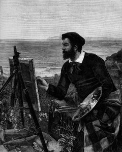 Porträt des Malers Ulysse Boutin (1838-1883). Gravur nach dem Gemälde von Ernest Duez (1843-1896). In 