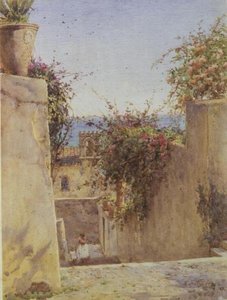 Straßenszene in Sizilien von Ernest Arthur Rowe