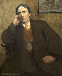 Posthumes Porträt von Sir Hubert von Herkomer von Ernest Borough Johnson