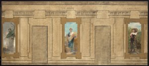 Skizze für das Rathaus von Courbevoie: Die Jahreszeiten. Winter, Sommer, Herbst von Ernest Delahaye