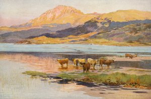 Der Kopf von Loch Quoich, Abend von Ernest Edward Briggs