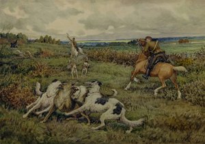 Jagd mit Borzois, 1937