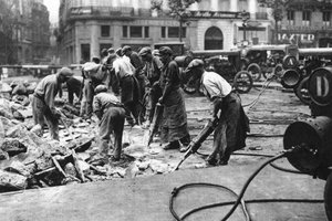 Erneuerung der Straßen auf den Grands Boulevards, Paris, 1931