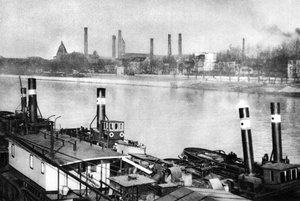 Die Seine und die Kais in Bercy, Paris, 1931