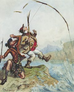 Mr. Lovejoys Urlaubsausflug in die Highlands zum Lachsfischen, aus einer Serie von acht von Ernest Henry Griset