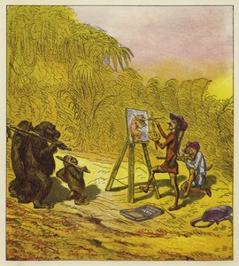 Die kühnen Brüder begegnen einer Familie von Gorillas von Ernest Henry Griset