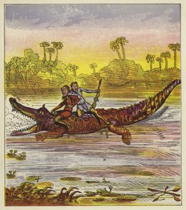 Die Brüder Bold reisen auf dem Nil mit einem Krokodil