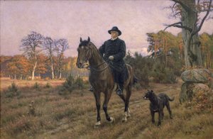 Bismarck zu Pferd mit Hund von Ernest Henseler