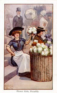 Blumenverkäufer bei der Arbeit, Piccadilly, London
