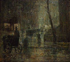 Nasse Nacht, Gramercy Park (Nach dem Regen, Nocturne) von Ernest Lawson