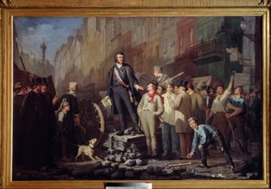 Alphonse Baudin (1811-1851) auf der Barrikade des Faubourg Saint Antoine am 3. Dezember 1851 von Ernest Louis Pichio