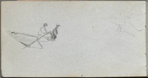 Skizzenbuch, Seite 04: Figuren in einem Boot von Jean Louis Ernest Meissonier