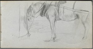 Skizzenbuch, Seite 06: Studie eines Pferdes von Ernest Meissonier