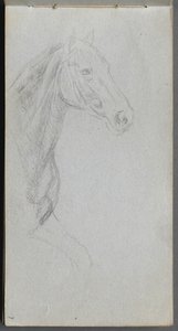 Skizzenbuch, Seite 07: Studie eines Pferdes von Jean Louis Ernest Meissonier