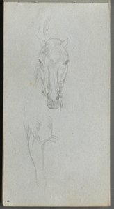 Skizzenbuch, Seite 09: Studie eines Pferdes von Jean Louis Ernest Meissonier