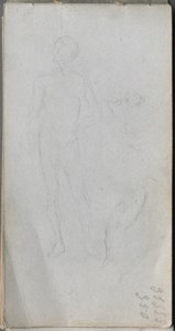 Skizzenbuch, Seite 100: Nackte Figur, Profil von Ernest Meissonier
