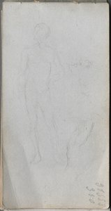 Skizzenbuch, Seite 100: Nackte Figur, Profil von Jean Louis Ernest Meissonier
