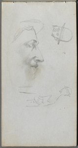 Skizzenbuch, Seite 14: Figuren von Ernest Meissonier