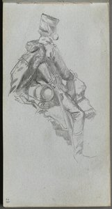 Skizzenbuch, Seite 23: Sitzender Soldat von Jean Louis Ernest Meissonier