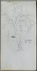 Skizzenbuch, Seite 36: Baumstudie von Ernest Meissonier